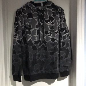 Brand New Adidas Black Camouflage Pullover Hoodie